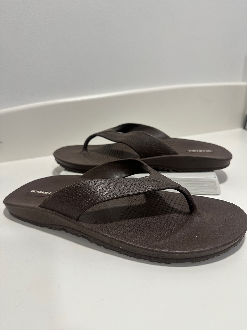 Okabashi Men's Dark Brown Flip-Flops 185